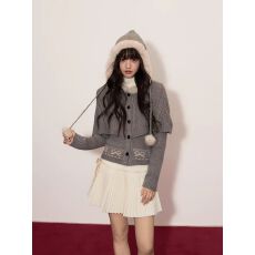 批发2026新款高质量甜美氛围感毛绒<b class='q'>开衫</b><b class='q'>毛衣</b>