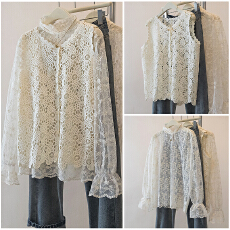 批发实拍胖mm蕾丝背心马甲女外穿春新款洋气时髦镂空叠穿无袖上衣