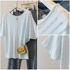 批发实拍胖mm2026春夏款款极简不规则设计斜纹莱赛尔天丝上衣<b class='q'>针织</b>衫