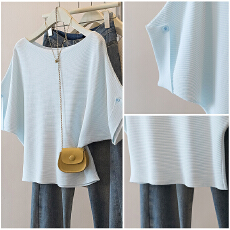 批发实拍胖mm蝙蝠短袖冰丝T恤打底衫女夏季2026显瘦宽松减龄超火上衣