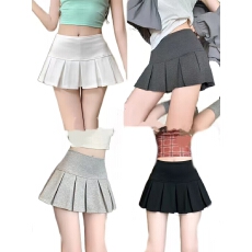 批发<b class='q'>实拍</b>复古辣妹运动感百褶裙2025年春夏高腰百搭包臀A字半身裙裤裙