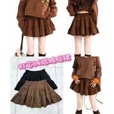 批发双层蓬蓬裙半身裙女秋双层鹿皮绒短裙花苞裙裙伞裙裙子A字裙裤裙