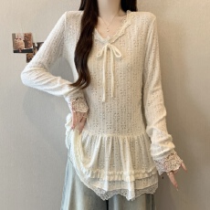 批发实拍<b class='q'>大码</b>女装韩系软糯蝴蝶结木耳边裙摆内搭百搭女