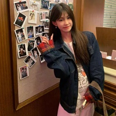 批发美式复古格纹拼接牛仔外套女2025秋季新款韩系学院风宽松夹克上衣
