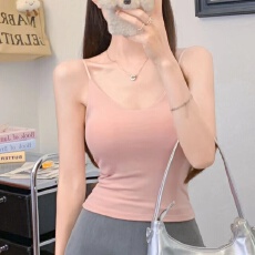 夏季新款纯欲风吊带后背性感蕾丝碎花设计一体式带胸垫舒适