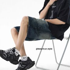 批发夏新百搭美式休闲大码潮流牛仔短<b class='q'>裤子</b>男