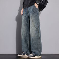 批发2026年新款秋<b class='q'>冬</b>季牛仔裤潮流宽松直筒休闲百搭长裤子