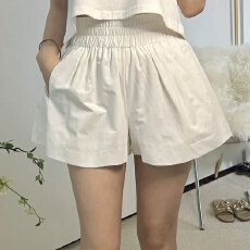批发2025夏季新款减龄<b class='q'>糖果</b><b class='q'>色</b>休闲短裤女松紧腰宽松阔腿a字裤薄款热裤