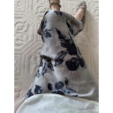 批发有货 银灰印花晕染高腰a字裙新款设计感气质女垂感优雅<b class='q'>半身</b>裙