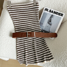 批发针织吊带背心女秋季辣妹性感一字肩抹胸上衣<b class='q'>打底衫</b>内搭配腰带