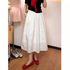 批发高品质大爆款~薄款梨形身材高腰显瘦垂坠感百褶a字半裙长款裙子