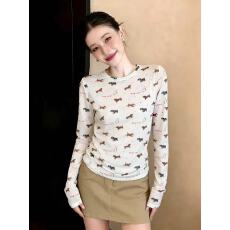 批发实拍大码2026春夏新款韩系小狗印花网纱长袖T修身显瘦薄款<b class='q'>防晒衣</b>