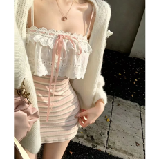 批发【现现】早秋纯欲风甜美<b class='q'>可爱</b>出游小众设计<b class='q'>连衣裙</b>外套套装女秋冬