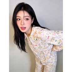 批发甜美可爱软糯粉嫩小熊德绒睡衣女秋冬季新款甜美少女家居服套装冬