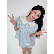 批发带气质纯简约家居服轻奢风睡衣女精致感韩日<b class='q'>范</b>正流行薄款风可外穿