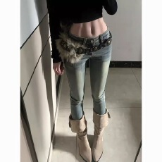 批发<b class='q'>弹力</b>款好面料～紧身牛仔裤女秋冬辣妹高街修身显瘦九分小脚<b class='q'>铅笔裤</b>