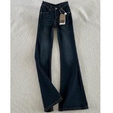 美式辣妹微喇牛仔裤女设计感小众秋季显瘦修身百搭弹力喇叭拖地裤