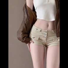 批发浅色牛仔短裤女热裤直筒春夏季弹力口袋百搭辣妹显腿长做旧潮