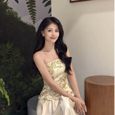 批发法式减龄印花无袖抹胸背心女夏季2026高级感气质修身显瘦[
