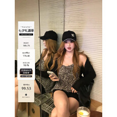 批发豹纹吊带女天丝开衫短裤三件套<b class='q'>大码</b>套装