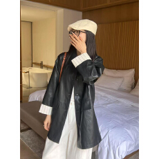 批发黑色高级感炸街皮衣<b class='q'>外套</b>女新款潮酷时尚翻领2026春秋工装<b class='q'>夹克</b>上衣