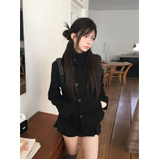 批发黑色高级感呢子大衣女2026秋冬新款毛呢外套小个子<b class='q'>赫本</b><b class='q'>风</b>气质短款