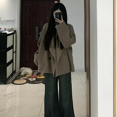 批发大翻领呢子大衣女2026秋冬毛呢外套小个子<b class='q'>赫本</b><b class='q'>风</b>高级感