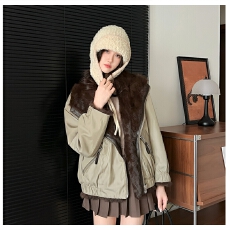 批发<b class='q'>皮草</b>两面穿新款派克两面穿仿兔皮毛一体翻领设计感<b class='q'>海宁</b><b class='q'>皮草</b>短外套