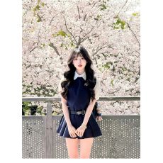 批发学院风背心连衣裙子女装夏季2026新款爆款小个子穿搭制服套装短裙