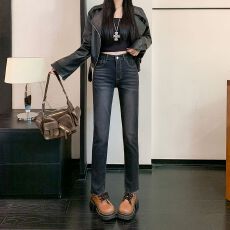 批发实拍实价~美式梨形身材牛仔裤女2026春季新款辣妹<b class='q'>紧身</b>铅笔<b class='q'>小脚裤</b>