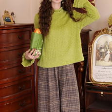 批发【春山如笑】设计款复古港风针织休闲内搭女上衣宽松时尚打底衫