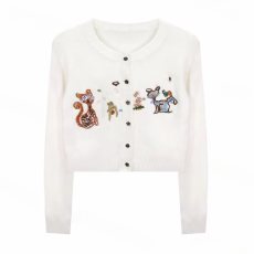 批发【小猫开衫】复古提花高级设计长袖针织开衫秋<b class='q'>冬</b>2025新款圆领毛衣