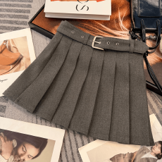 纯色减龄百褶裙高腰显瘦防走光半身短裙冬季新款韩版时尚A字半裙