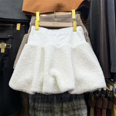 批发原版做法~羊羔毛绒加厚减龄<b class='q'>花苞</b>短<b class='q'>裙</b>女显瘦休闲蓬蓬a字半身<b class='q'>裙</b>