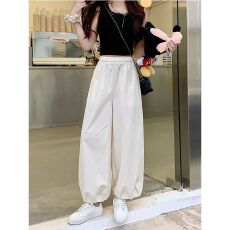 批发小个子显高灯笼裤女2026夏装韩版垂感宽松大码<b class='q'>休闲</b>直筒哈伦束脚裤