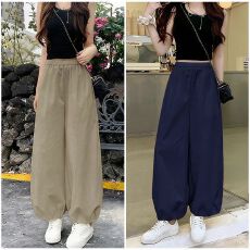 批发2026新款高腰夏天薄款裤子宽松百搭松弛感速干女<b class='q'>哈伦</b>裤冰丝百搭