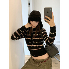 批发<b class='q'>北极</b><b class='q'>绒</b>洗水 费尔岛撞色针织开衫2025秋冬长袖内搭外穿上衣外套