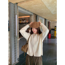 批发<b class='q'>北极</b><b class='q'>绒</b>洗水 休闲连帽拉链毛衣针织衫春秋季宽松百搭打底衫上衣