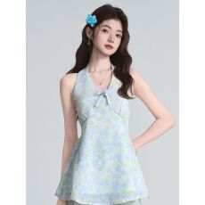 批发甜美碎花挂脖无袖吊带背心2026夏季设计感修身显瘦外穿背心上衣