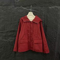 批发酒红色<b class='q'>风衣</b>连帽外套