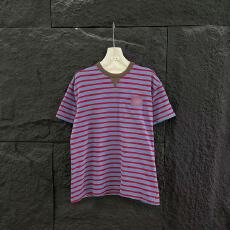 批发红蓝撞色条纹<b class='q'>短袖</b><b class='q'>T</b><b class='q'>恤</b>