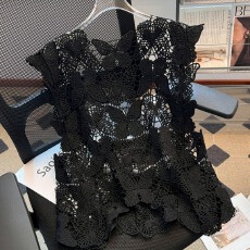 批发实拍大码女装<b class='q'>夏</b>镂空钩花蕾丝吊带背心外穿设计感小众无袖坎肩上衣