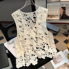 批发实拍大码女装2026<b class='q'>夏</b>季新款高级感重工刺绣小花宽松型百搭马甲背心