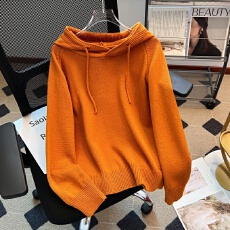 批发实拍<b class='q'>大码</b>女装秋冬减龄百搭内搭外穿毛衣宽松慵懒风连帽针织上衣女