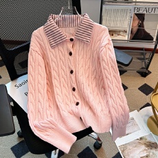 实拍大码女装2026春季假两件polo领针织开衫外穿独特漂亮毛衣外套