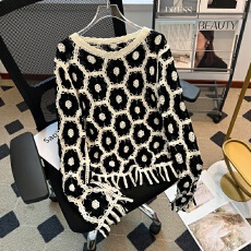 批发实拍大码女装春季新款镂空钩花长袖针织罩衫时尚花边胖mm外搭上衣