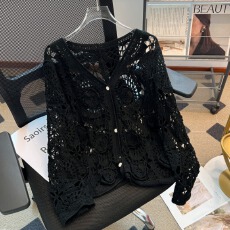 批发实拍大码女装春立体花朵开衫针织披肩<b class='q'>外套</b>手勾盘花<b class='q'>长袖</b>设计感上衣