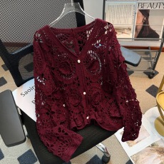 批发实拍大码女装春立体花朵开衫针织披肩<b class='q'>外套</b>手勾盘花<b class='q'>长袖</b>设计感上衣