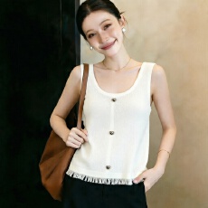 批发实拍<b class='q'>大码</b>女装2026小香风针织<b class='q'>打底衫</b>无袖百搭时尚减龄外穿吊带背心