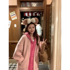 批发假两件连帽拼接外套冬季韩版2025新款设计感加绒加厚大衣